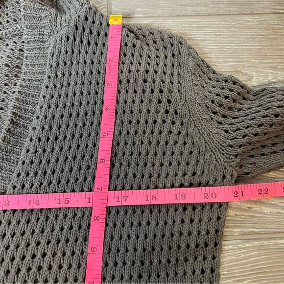 T by Alexander Wang size Small perforated mesh hoodie gray - Picture 3 of 6